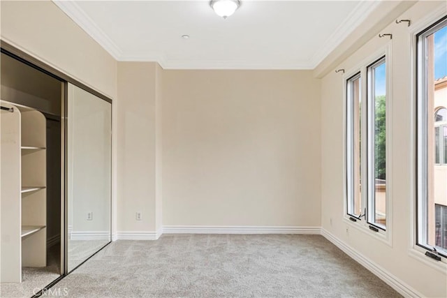 66 N Allen Ave Unit 3, Pasadena, CA 91106 - unfurnished bedroom featuring carpet floors, ornamental molding, baseboards, and a closet