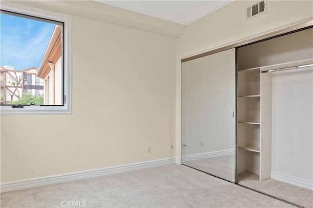 66 N Allen Ave Unit 3, Pasadena, CA 91106 - unfurnished bedroom featuring carpet, a closet, ornamental molding, and baseboards