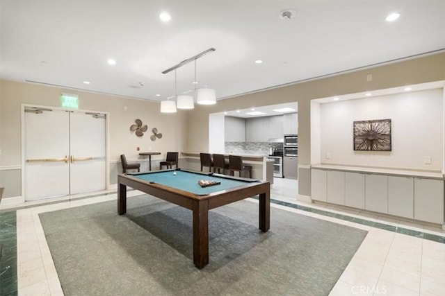 850 E Ocean Blvd Unit 602, Long Beach, CA 90802 - playroom with light tile patterned floors, recessed lighting, and pool table