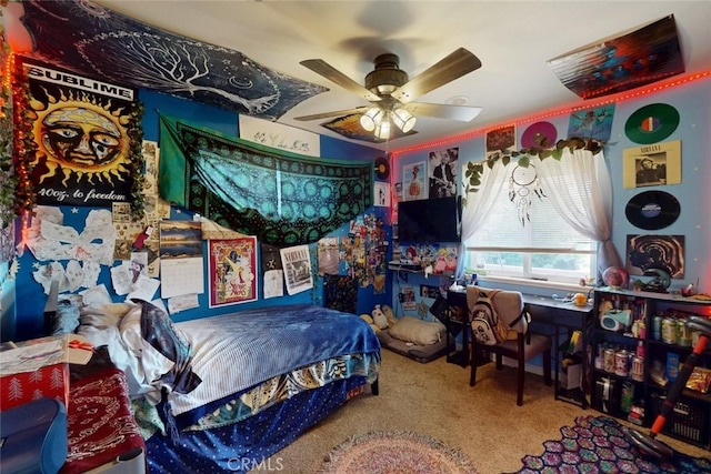 6151 N Libby Rd, Paradise, CA 95969 - bedroom featuring carpet floors and ceiling fan