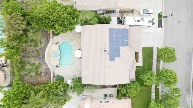 bird's eye view of a pool