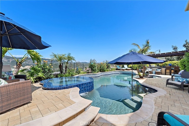 7051 Sitio Caliente, Carlsbad, CA 92009 - view of pool featuring a patio and a pool with connected hot tub