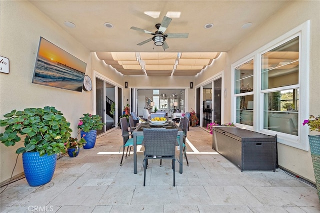 7051 Sitio Caliente, Carlsbad, CA 92009 - view of patio / terrace featuring outdoor dining space and a ceiling fan