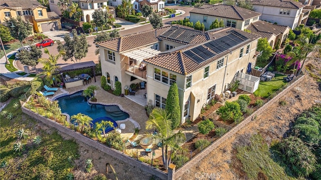 7051 Sitio Caliente, Carlsbad, CA 92009 - aerial perspective of suburban area featuring a pool area