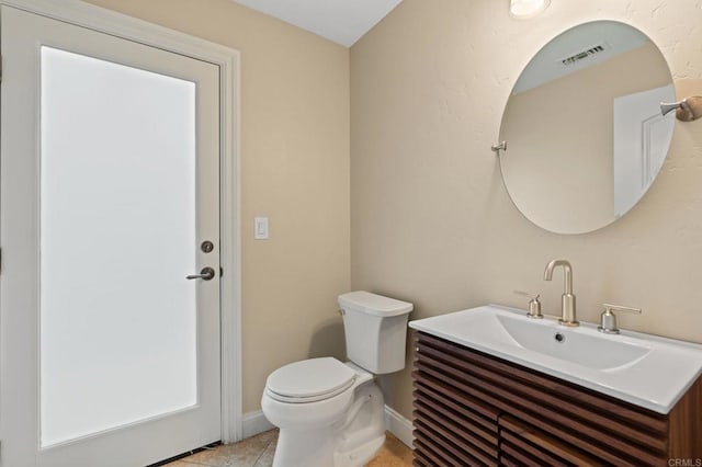 10845 Mystery Mountain Rd, Valley Center, CA 92082 - bathroom with vanity, toilet, baseboards, and tile patterned flooring