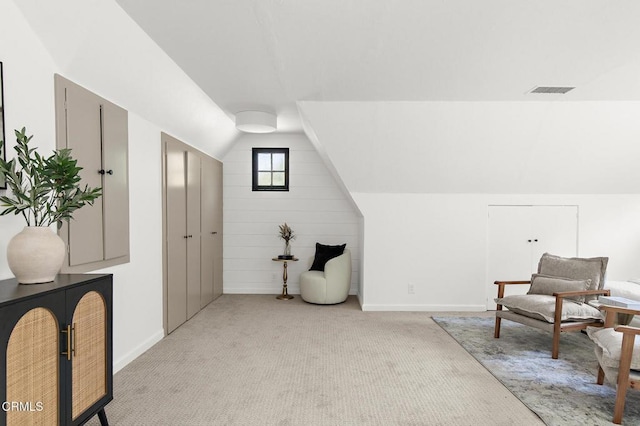 1858 Laurel Bay Dr, Pasadena, CA 91105 - sitting room with lofted ceiling, carpet, and baseboards