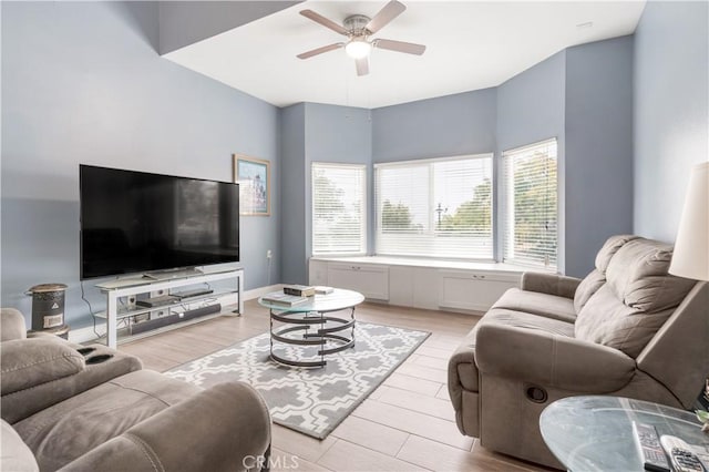 36755 Tierra Subida Ave, Palmdale, CA 93551 - living room with ceiling fan and light wood-style floors