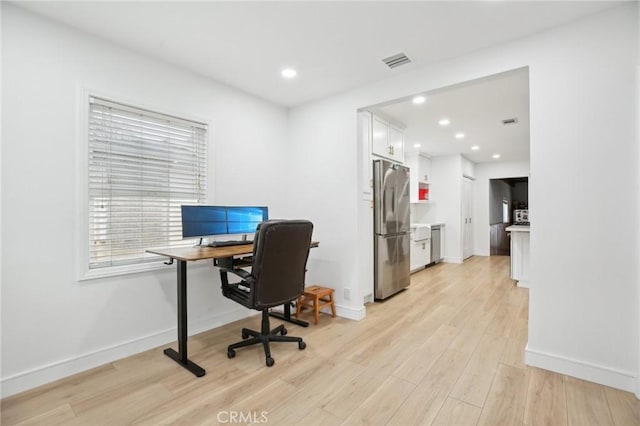 3686 Palo Verde Ave, Long Beach, CA 90808 - office with light wood-type flooring, baseboards, and recessed lighting