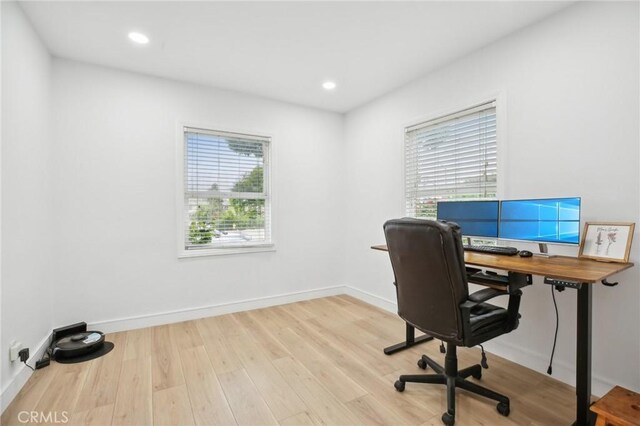 3686 Palo Verde Ave, Long Beach, CA 90808 - office space with wood finished floors, baseboards, and recessed lighting