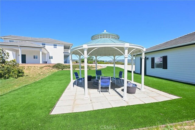 22252 Monte Rancho Dr, Temecula, CA 92590 - view of green lawn with a gazebo and a patio