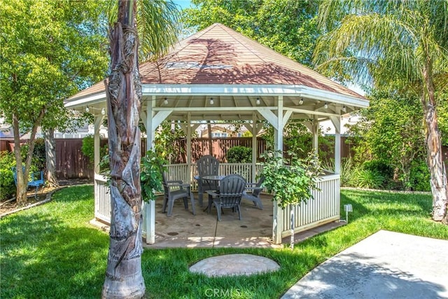 view of patio / terrace featuring a gazebo