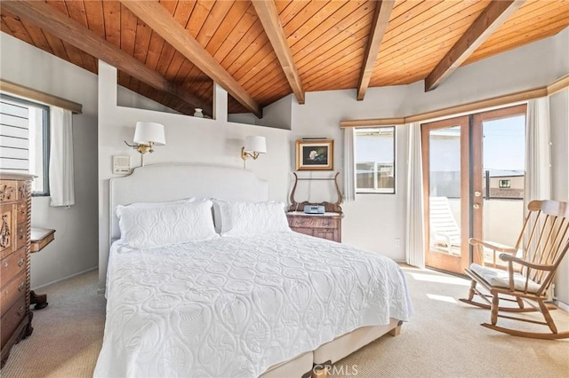 444 30th St, Manhattan Beach, CA 90266 - bedroom with carpet, wooden ceiling, and access to outside
