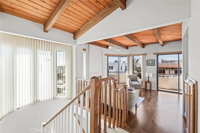 444 30th St, Manhattan Beach, CA 90266 - living area featuring wood finished floors and wooden ceiling