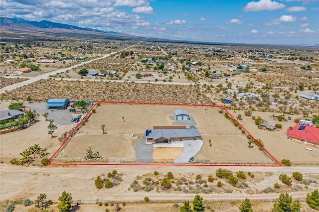 11374 Desert View Rd, Pinon Hills, CA 92372 - view of rural area with property boundaries highlighted, a mountainous background, and a desert landscape