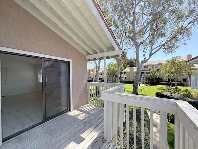 deck with a yard