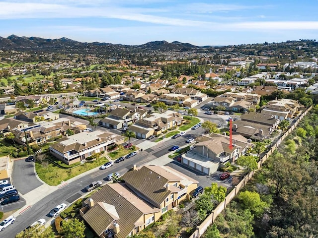 bird's eye view with a mountain view and a residential view