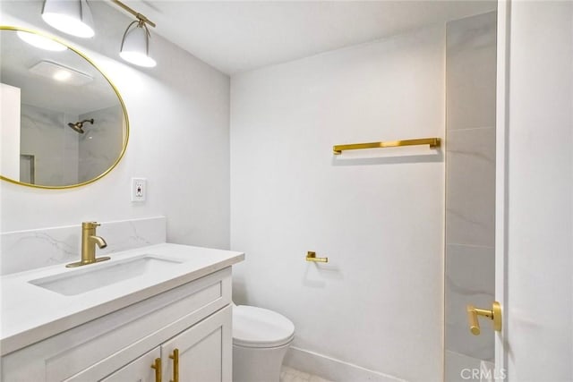 5166 Via Portola, Oceanside, CA 92057 - full bathroom with a shower, toilet, vanity, and baseboards