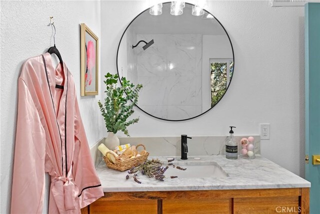 22384 Crest Forest Dr, Cedarpines Park, CA 92322 - bathroom featuring vanity and a shower