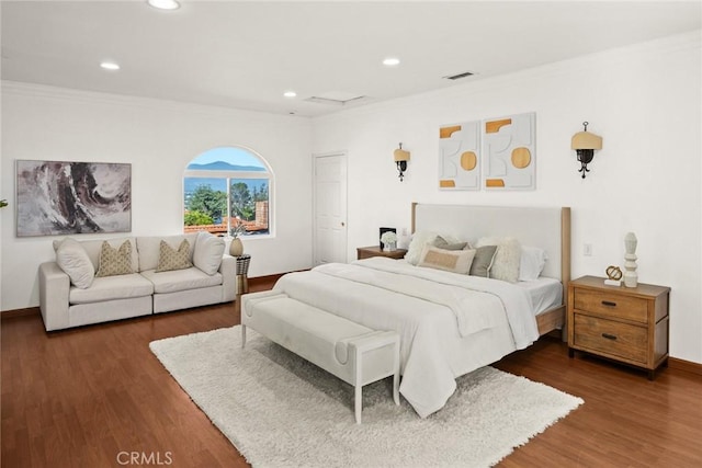 335 Montechico Dr, Monterey Park, CA 91754 - bedroom with wood finished floors, recessed lighting, ornamental molding, and baseboards