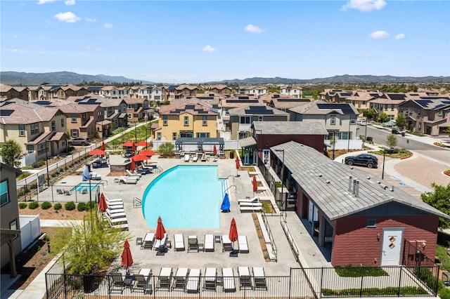 40545 Melrose Dr, Temecula, CA 92591 - aerial view of residential area with a mountainous background and a pool area