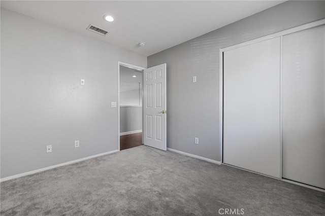 26426 Cardinal Dr, Canyon Country, CA 91387 - unfurnished bedroom featuring a closet, carpet flooring, recessed lighting, and baseboards