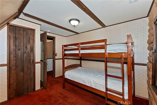 26638 Lake Forest Dr, Twin Peaks, CA 92391 - bedroom featuring wallpapered walls and carpet