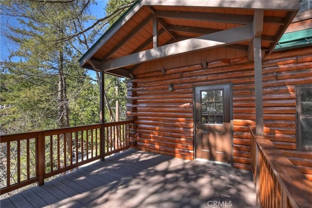 26638 Lake Forest Dr, Twin Peaks, CA 92391 - view of wooden terrace