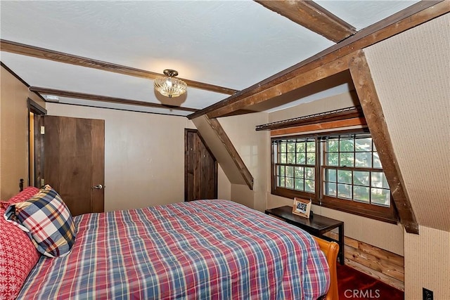 26638 Lake Forest Dr, Twin Peaks, CA 92391 - bedroom featuring beamed ceiling