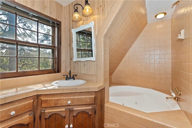26638 Lake Forest Dr, Twin Peaks, CA 92391 - bathroom featuring a tub with jets and vanity