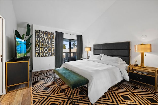 5100 Riverton Ave Unit 14, North Hollywood, CA 91601 - bedroom featuring access to exterior and high vaulted ceiling