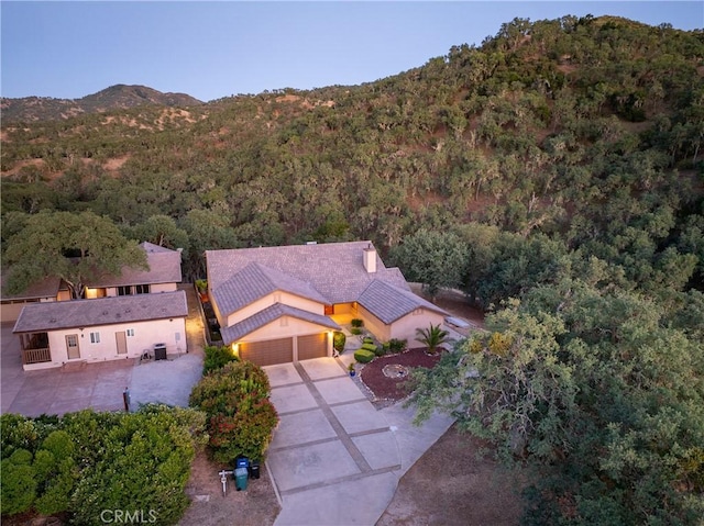 5145 Northfork Pl, Paso Robles, CA 93446 - view from above of property featuring a forest and a mountainous background