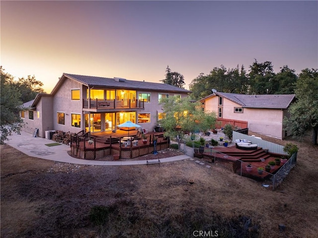 5145 Northfork Pl, Paso Robles, CA 93446 - rear view of property featuring a balcony, a deck, a patio, and an outdoor living space