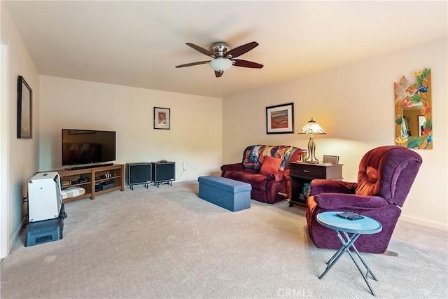 5145 Northfork Pl, Paso Robles, CA 93446 - carpeted living area with a ceiling fan