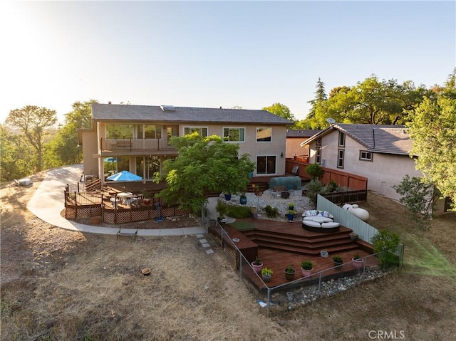 5145 Northfork Pl, Paso Robles, CA 93446 - back of property featuring a wooden deck and a balcony