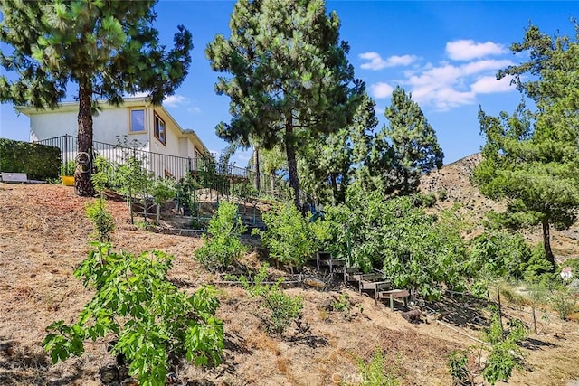 view of yard featuring a garden and fence