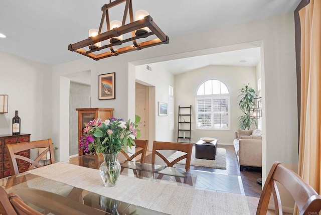 2217 Corte, San Simeon, Chula Vista, CA 91914 - dining space with wood finished floors, a chandelier, baseboards, and recessed lighting