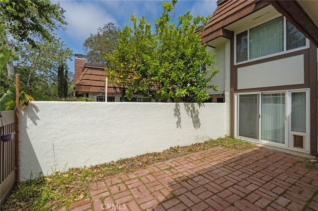 view of patio featuring a fenced backyard