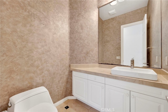 2117 Brittany Park Rd, Camarillo, CA 93012 - bathroom featuring toilet, tile patterned floors, baseboards, and vanity