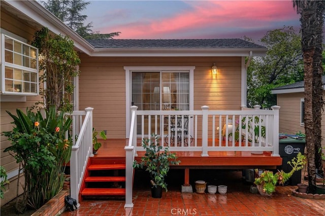 view of deck at dusk