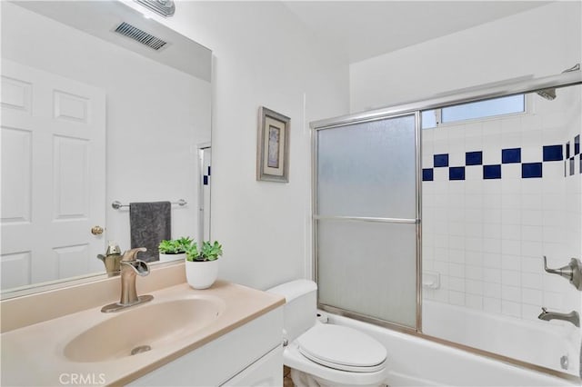 4745 Dunsmore Ave, La Crescenta, CA 91214 - bathroom with vanity, toilet, and enclosed tub / shower combo