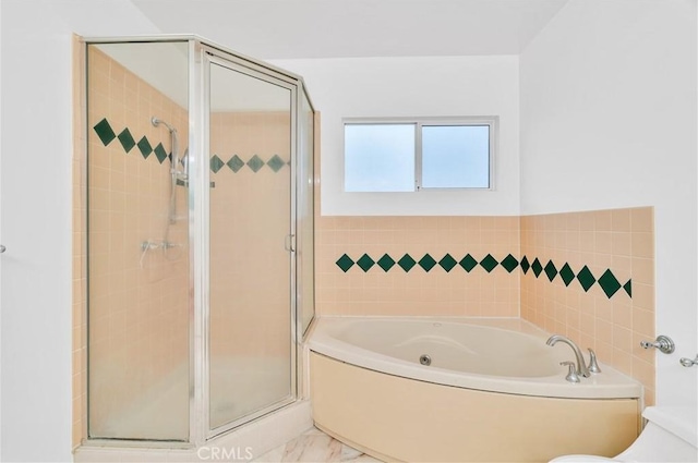 4745 Dunsmore Ave, La Crescenta, CA 91214 - bathroom with a bath, a stall shower, and toilet
