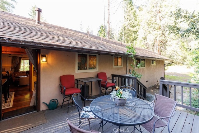 26220 Pine Dell Rd, Idyllwild, CA 92549 - wooden deck featuring outdoor dining space