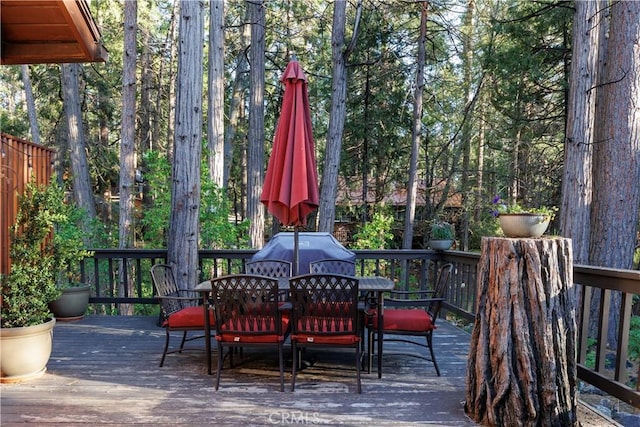 26220 Pine Dell Rd, Idyllwild, CA 92549 - wooden deck with outdoor dining space