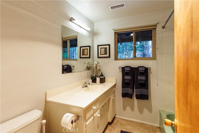 26220 Pine Dell Rd, Idyllwild, CA 92549 - full bathroom featuring toilet, vanity, and tile patterned flooring