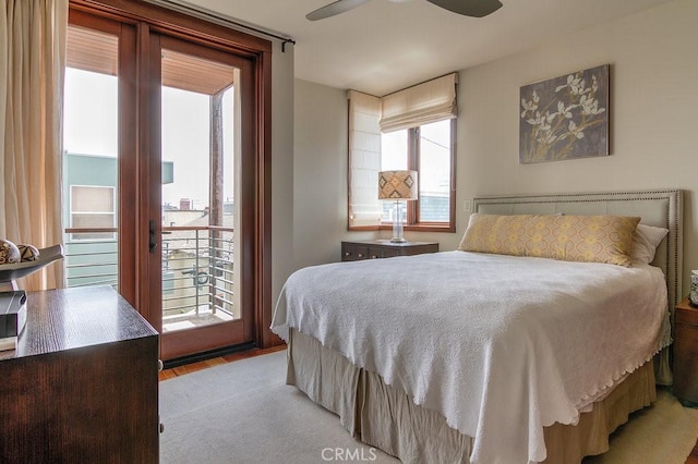 436 32nd St, Manhattan Beach, CA 90266 - bedroom with access to outside and a ceiling fan