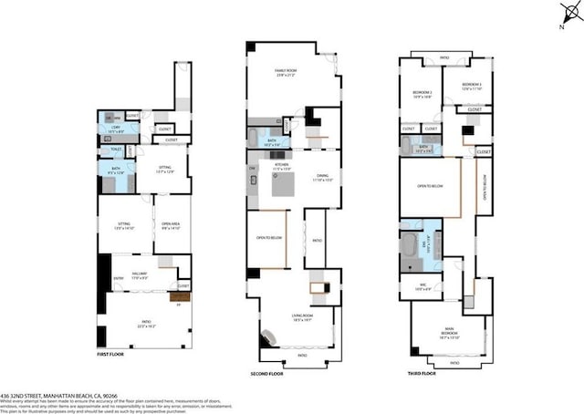 436 32nd St, Manhattan Beach, CA 90266 - view of floor plan / room layout