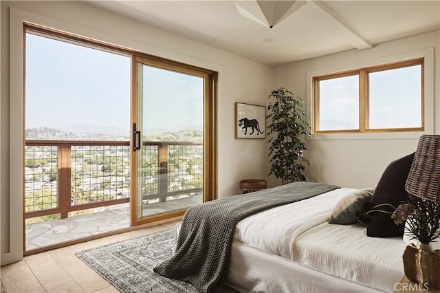bedroom featuring access to outside