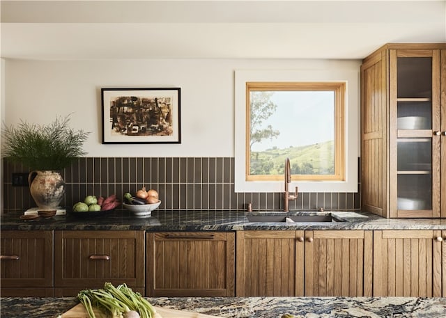 bar area with a sink