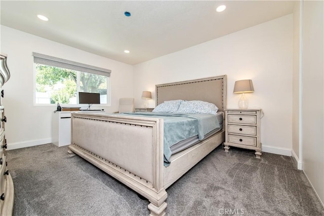 1263 Sandra Ct, Upland, CA 91786 - bedroom with dark colored carpet, baseboards, and recessed lighting