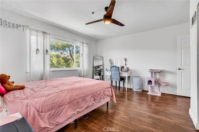 33645 Kobe Rd, Agua Dulce, CA 91390 - bedroom featuring wood finished floors and ceiling fan